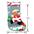 1 pcs Christmas Stockings Socks with Snowman Santa Elk Bear Printing Xmas Candy Gift Bag Fireplace Xmas Tree Decoration New Year